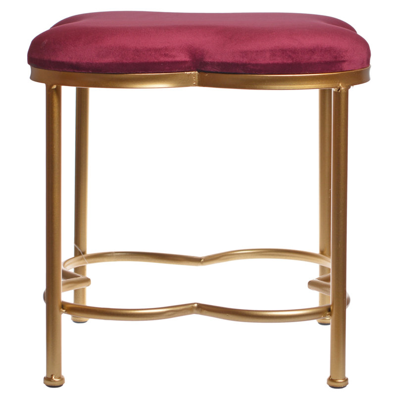 Lemke Metal Accent Stool, Burgundy