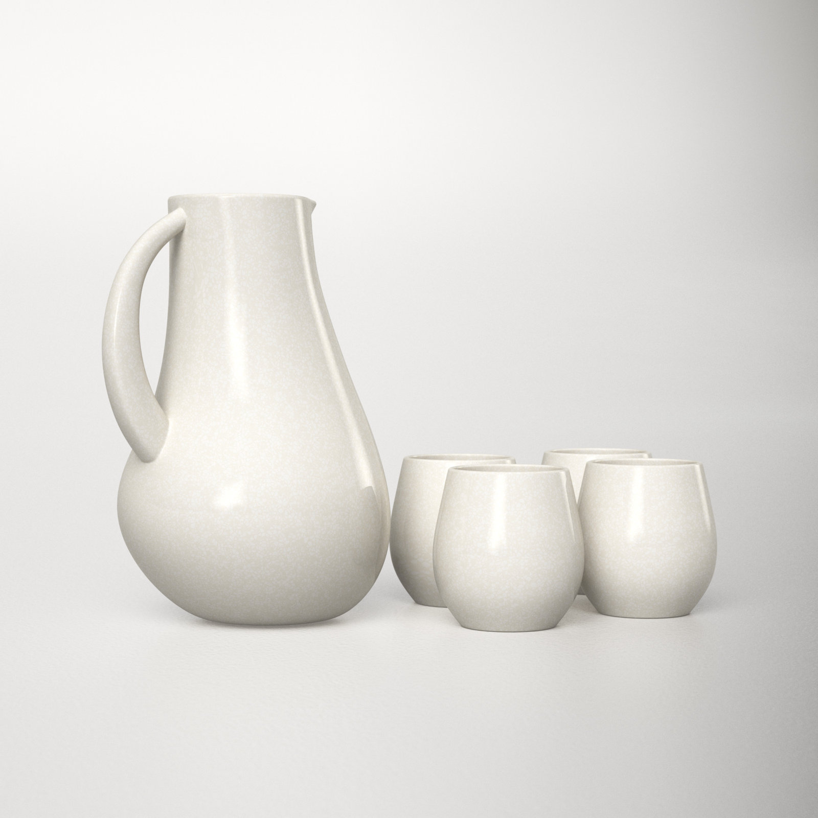 Borgen 5-Piece Goblet and Pitcher Set, Muslin