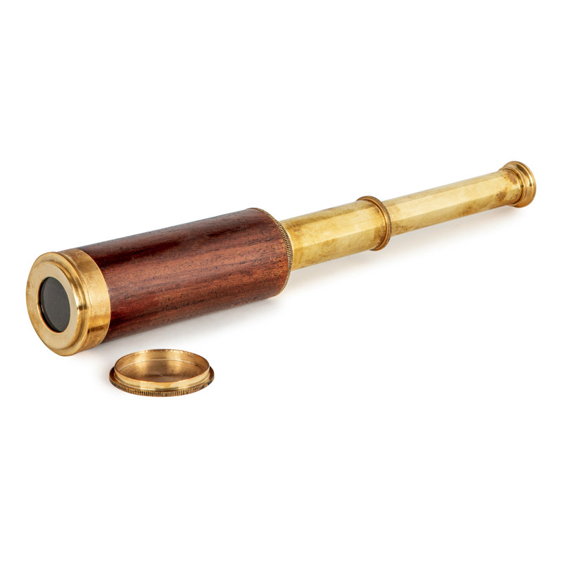 Polished Brass and Rosewood Decorative Spyglass Telescope