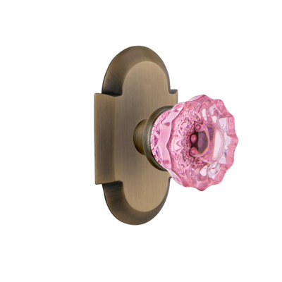 Plaque Cottage avec bouton de porte rose cristal