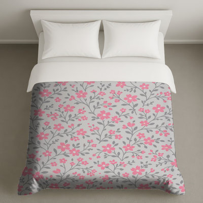 Housses de couette à motif floral rose