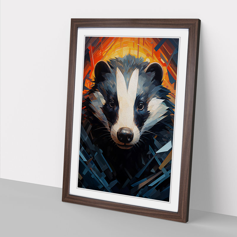Single Picture Frame Print on Wood, Walnut Framed, 46cm H x 34cm W