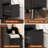 Wooden Small 2 Drawer Nightstand, Side Table With Charger Station For Bedroom Living Room, Black-1579801305