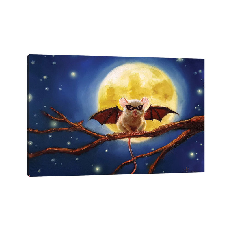 Fledemaus - Wrapped Canvas Painting, 20.32 cm H x 30.48 cm W