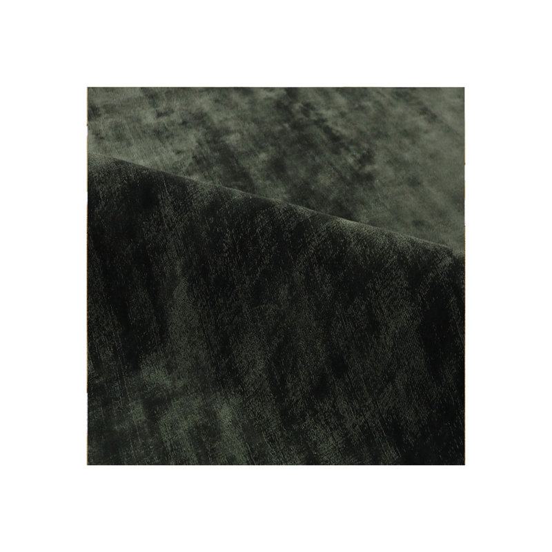 Hand-Loomed Lux Silk Moss Green Area Rug, Rectangle 9' x 12'