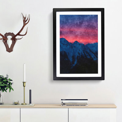 Mountain Sunset in Sion Switzerland - Picture Frame Painting Print