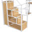 Lit mezzanine en métal avec poste de travail intégré, garde-robe, escalier de rangement et DEL-605307177