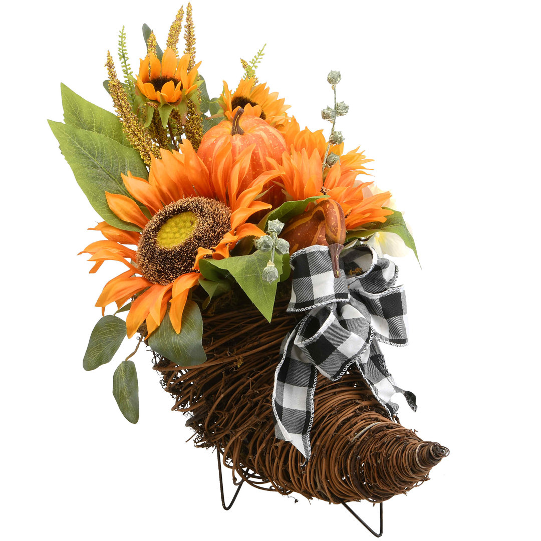20" Harvest Sunflower Cornucopia The Holiday Aisle®