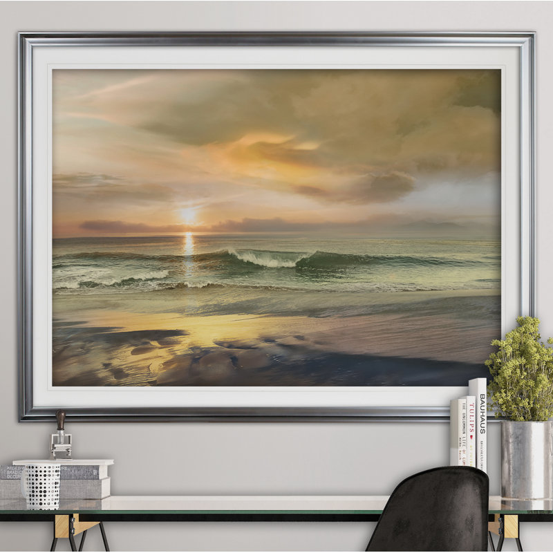 « monterey », reproduction de peinture à l’acrylique encadrée, H 20 po x l 24 po x P 1,5 po, Argent