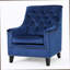 Fauteuil club velours bleu marine