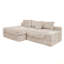 Siège de canapé modulaire 118,1 * 66,9 po, canapé rembourré compressé pour le salon, la chambre à coucher, l’appartement, aucun assemblage requis, combinaison libre de 2 pièces, tissu en velours côtelé moelleux-1598258918-1598258917