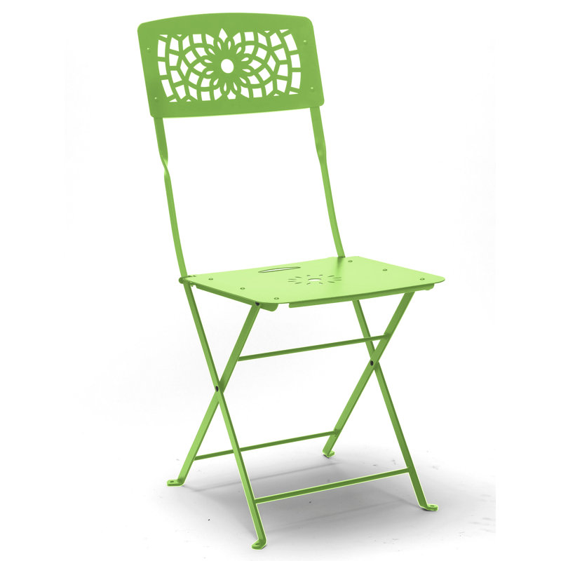 Newt Folding Patio Dining Side Chair, Willow Green