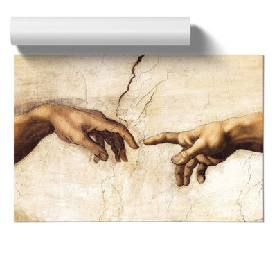 Creation of Adam Hands by Michelangelo - Frameless Print