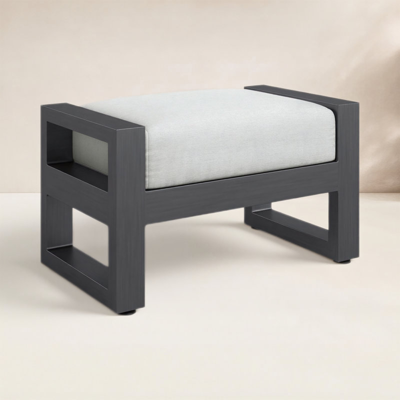 Redondo Outdoor Ottoman, Cast Silver Sunbrella®