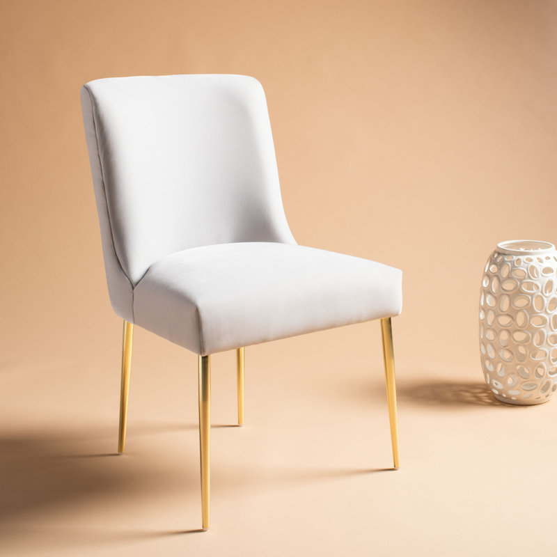 Pine Lake 20.25'' H Upholstered Side Chair, Velvet Light Gray