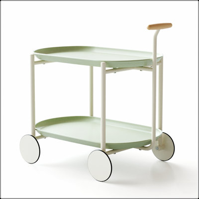 Nordic-Style Mobile Storage Cart With Double Shelves For Kitchen And Living Room, Eco-Friendly And Durable Design