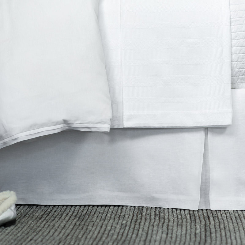 Bloom Linen Tailored Bed Skirt, White