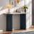 Narrow Console Table With Oval Marble Top, Curved Legs And Triangular-designed Base-1823264668