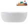 67" Streamline Soaking Glossy White Freestanding Tub and Tray With Internal Drain