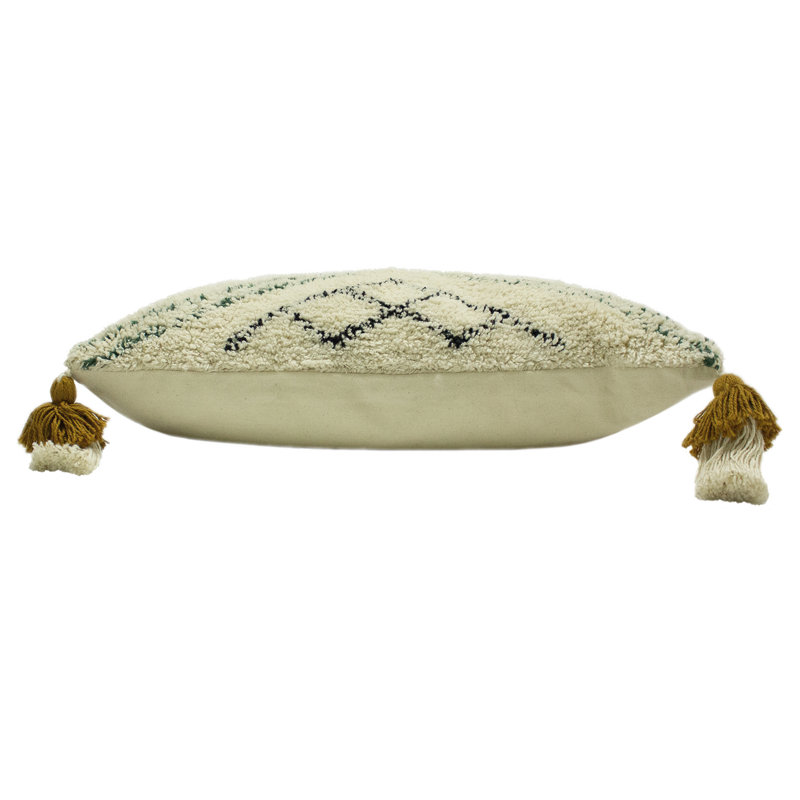 Geometric Rectangular Lumbar Cushion Cover, Ochre