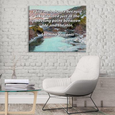 Toile tendue avec châssis ArtsyQuotes par Luchino Visconti: «J'aime le mélodrame, car il est situé juste au point de rencontre entre la vie et le théâtre.