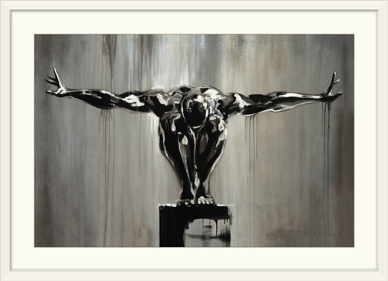 'le Début De La Finition Par Sydney Edmunds Peinture Impression, 24" H x 32" lx 1" p, Encadré Blanc