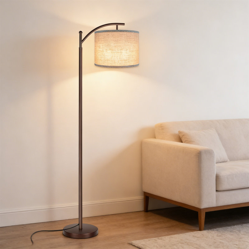 Oil Rubbed Bronze Floor Lamp With Remote, 4-Color LED, Foot Switch, Modern