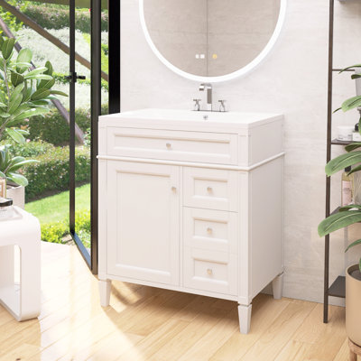 Meuble-lavabo de salle de bain avec 2 tiroirs et un tiroir basculant, conception romaine exquise