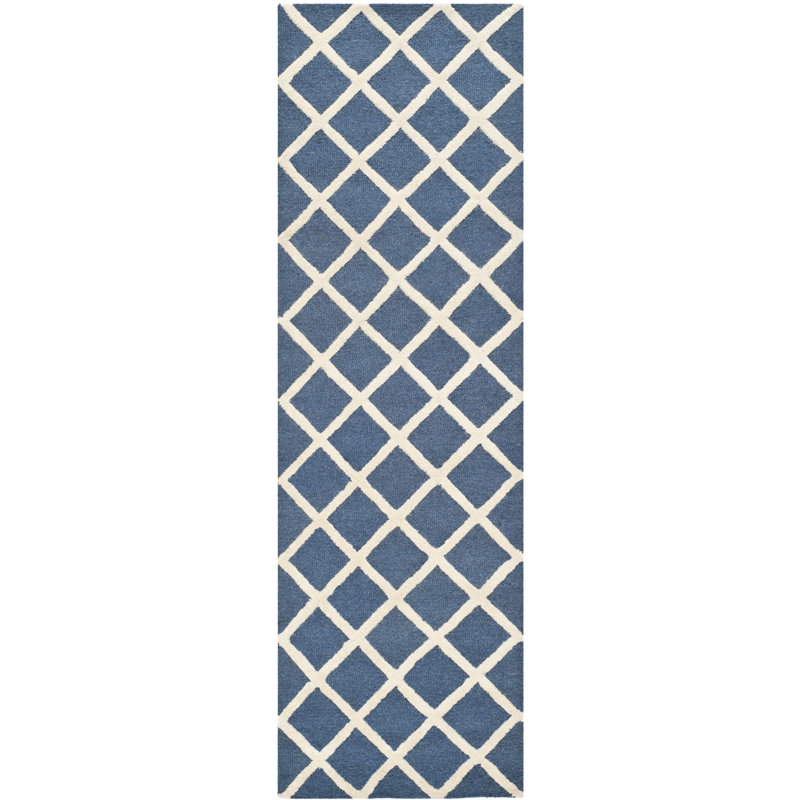 Sanyla Hand Tufted Wool Geometric Rug, Runner 2'6" x 6'