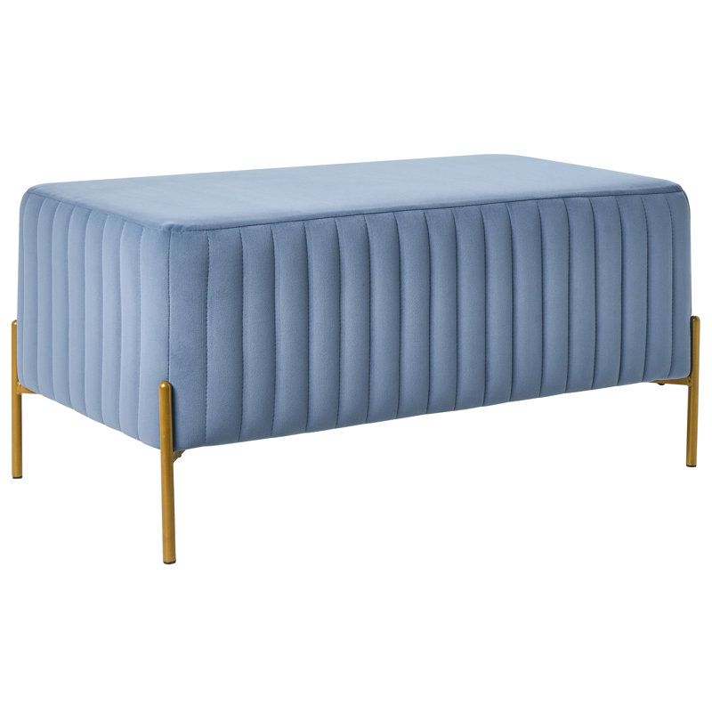 Benzant Velvet Upholstered Bench, Blue