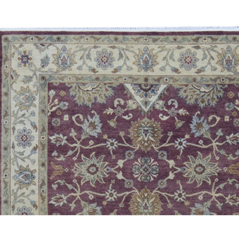 Tapis rouge et ivoire noué à la main de haute qualité