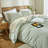LIFETOWN Striped Duvet Cover Set 100% Washed Cotton Linen Like Bedding Set-114395752-114395757