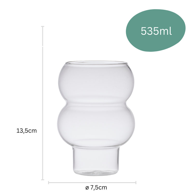Ceres 535ml Borosilicate Glass Drinking Glass Set