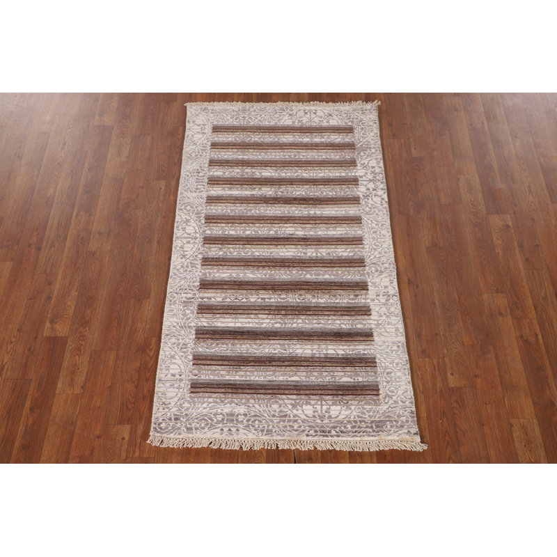 Tapis rayé abstrait moderne 3 x 5
