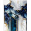 Abstrait géode blanche et marbre bleu I - horloge murale en métal de forme unique, horloge murale bleue-106132931