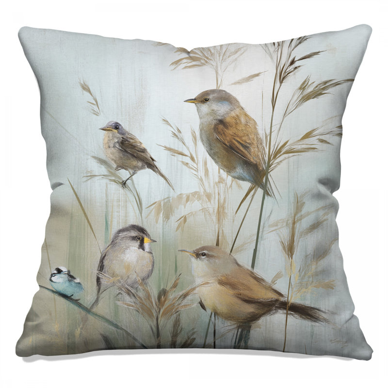Coussins Birds On Grass, 18 po x 18 po
