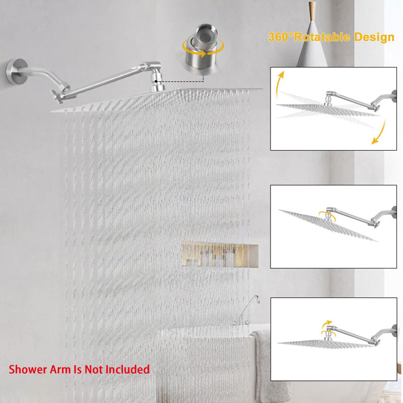 Rain Adjustable Shower Head 2.5 GPM GPM, Brushed Nickel