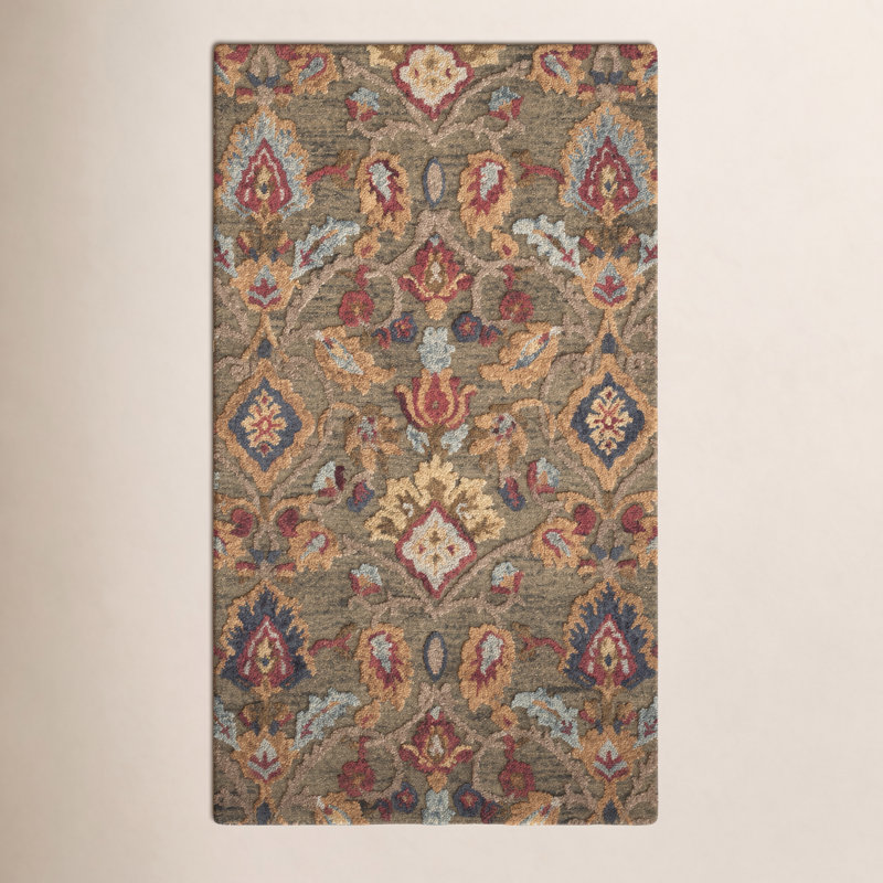 Tansy Wool Floral Indoor Rug, Rectangle 2'3" x 4'