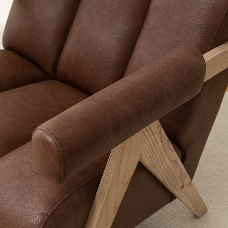 Fauteuil Bula, Similicuir brun