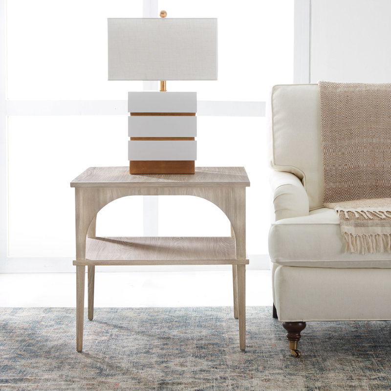 Maui Solid Wood Top End Table with Storage