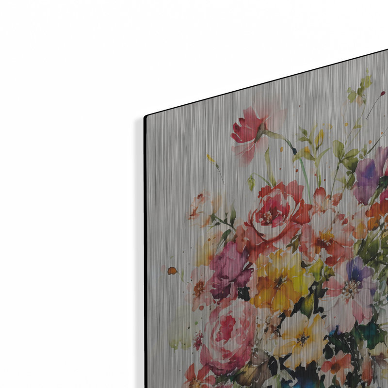 Mur en métal «Vibrant Bouquet» par Design Fabrikken, H 24 po x l 16 po
