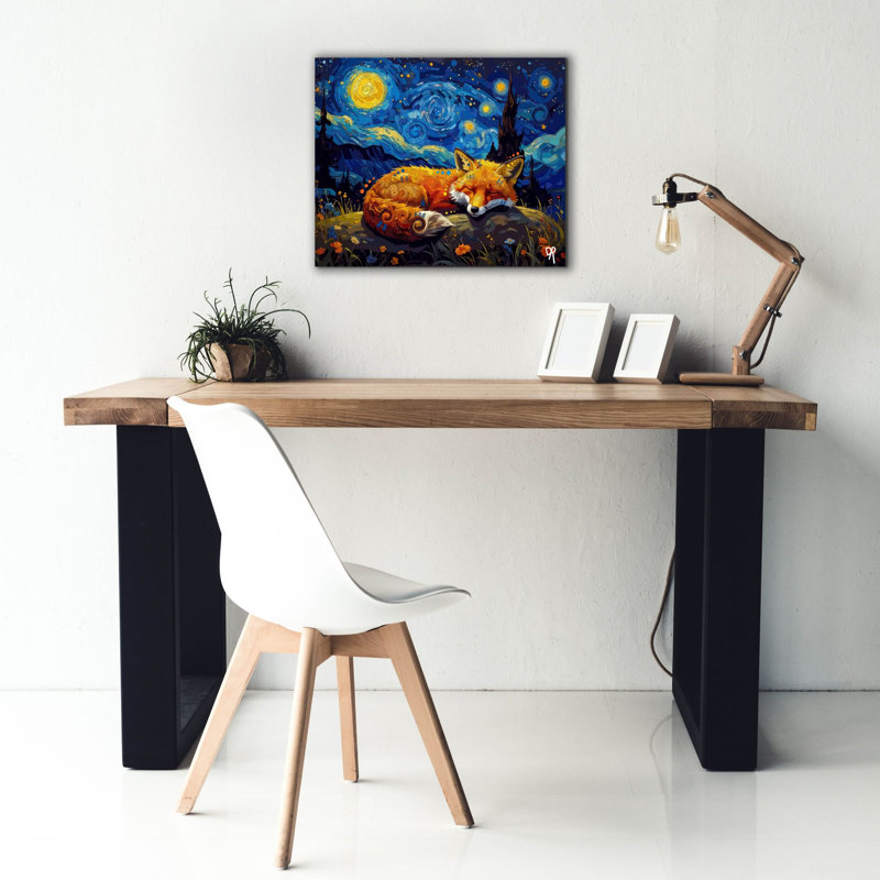  «The Starry Fox Dreamer» par Dean Russo, art mural sur toile, 24 po x 20 po, 24"x20"