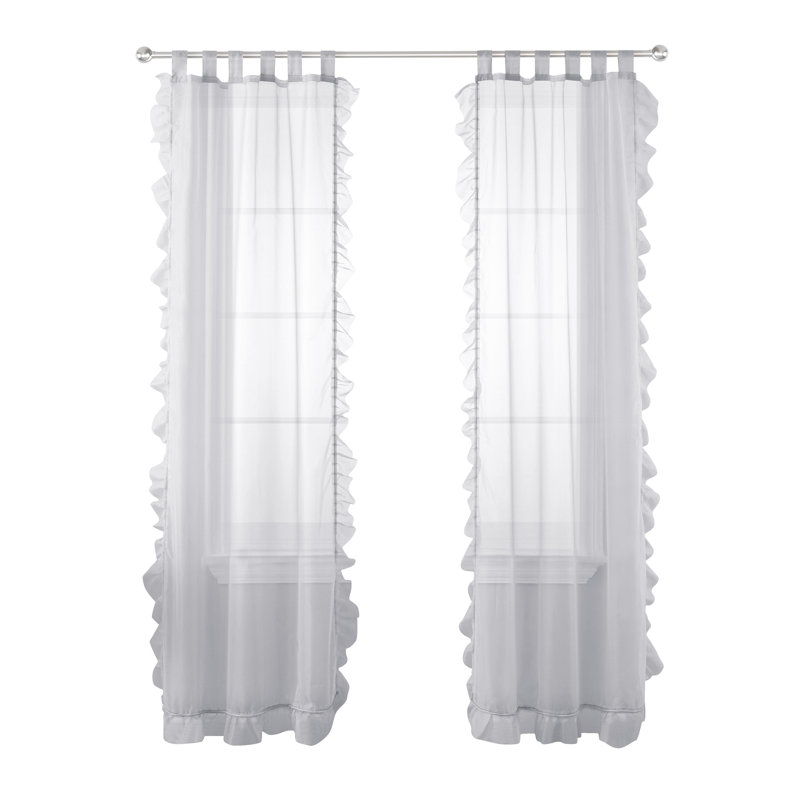 Rideau en polyester Quance, gris