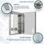 Armoire à pharmacie à DEL à charnière droite de 24 po x H 30 po x P 5 po avec gradateur, miroir grossissant à DEL réglable 3X, prises électriques encastrées ou à fixation en surface Coledon.-578120688-578120689