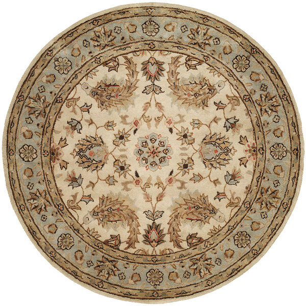 Hand Woven Wool Oriental Area Rug, Round 4'