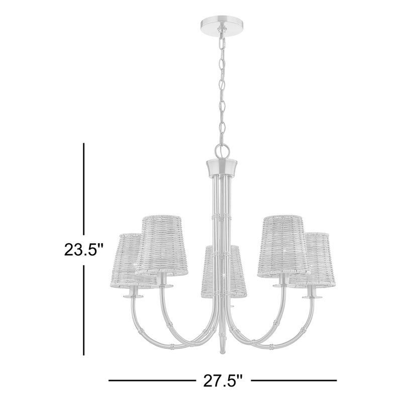 Lustre 5 lumières Ashbury en laiton chaud