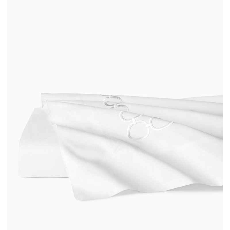 Catena Percale Flat Sheet, King, White/Lunar