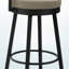 Ensemble de 2 tabourets de bar rotatifs revêtus de tissu en métal beige