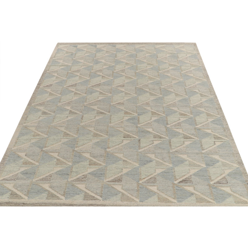 Scandinavian Wool Geometric Area Rug, Rectangle 10' x 14'