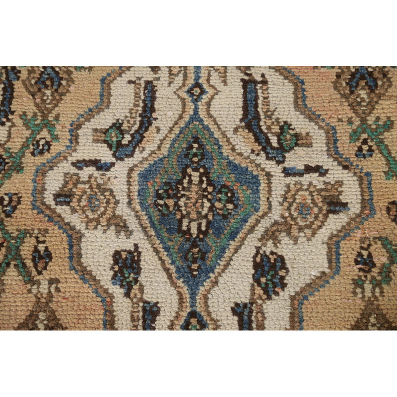 Tapis pêche unique en laine 6 pi 5 po x 9 pi 5 po x 11 pi 8 po